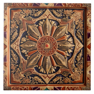 Mosaik Vintag braun beige dekoriert Fliese