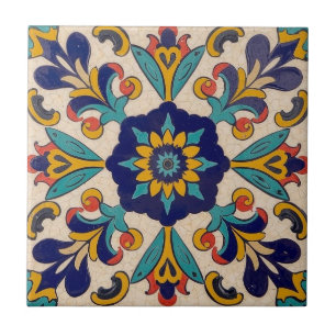 Mosaik Vintage Blau Gelb Dekorative Rückwand Fliese
