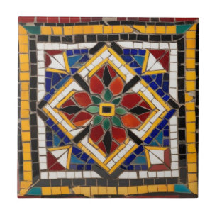 Mosaik vintage gelb rot dekorativ fliese