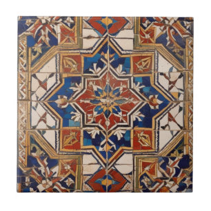 Mosaik vintage weiß rote Dekoration Fliese