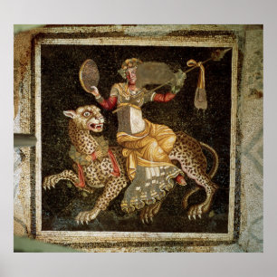 Mosaik von Dionysus eine Leopard c.180 ANZEIGE Poster