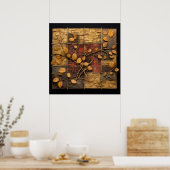 Mosaik Wandkunst mit Blätter Poster (Küche)
