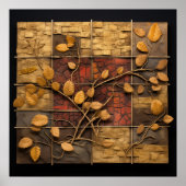 Mosaik Wandkunst mit Blätter Poster (Vorne)