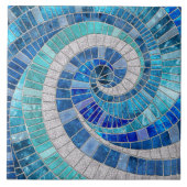 Mosaik Wave Spiral - Ocean Tiles Fliese (Vorderseite)