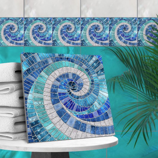 Mosaik Wave Spiral - Ocean Tiles Fliese