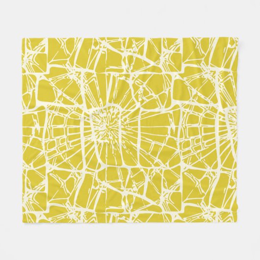 Mosaik Whimsy Yellow Mustard Fleecedecke (Vorderseite (Horizontal))