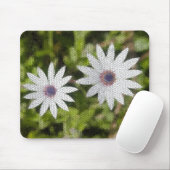 Mosaik White Daisy Bush Blume - Mousepad (Mit Mouse)