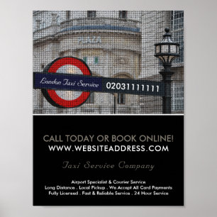 Mosaik-Wirkung in London City Taxi Zeichenwerbung Poster