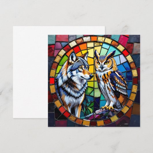 Mosaik Wolf und lebhafte Kunst (Vorne/Hinten)