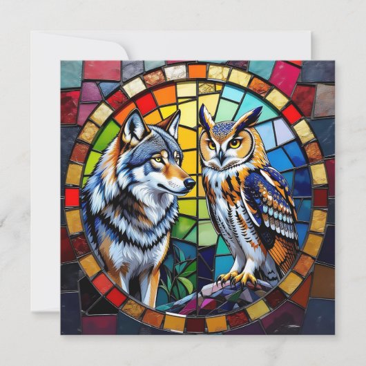 Mosaik Wolf und lebhafte Kunst (Vorderseite)