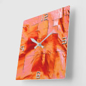 Mosaik zeichnend in leicht geschnitztem und Perlla Quadratische Wanduhr (Winkel)