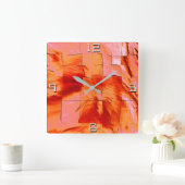 Mosaik zeichnend in leicht geschnitztem und Perlla Quadratische Wanduhr (Zuhause)