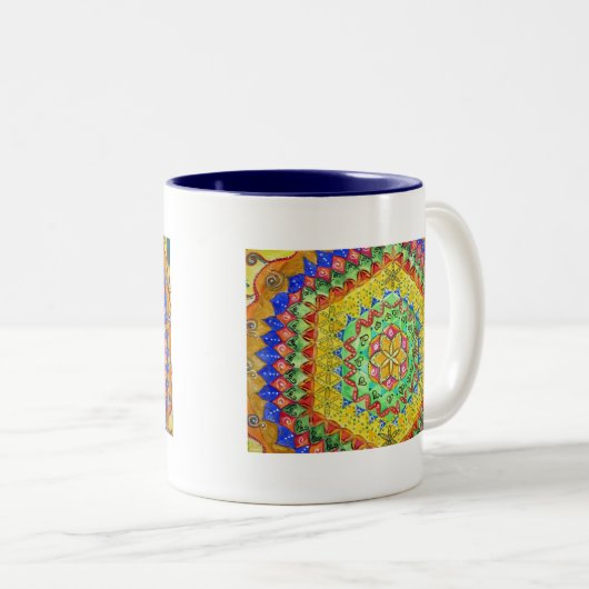 Mosaik Zweifarbige Tasse (VorderseiteRechts)