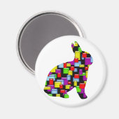 Mosaikaninchen Magnet (Vorderseite/Rückseite)