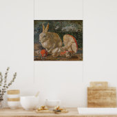 Mosaikaninchen und Pilznatur Vintag Poster (Küche)