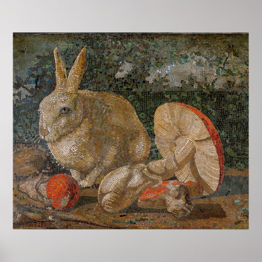 Mosaikaninchen und Pilznatur Vintag Poster (Vorne)