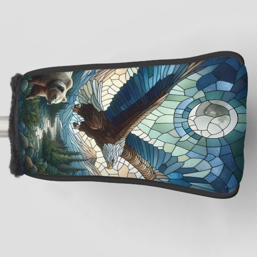 Mosaikbär und Adler im Gebirge Golf Headcover (Vorderseite)