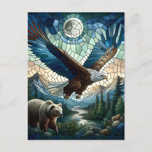Mosaikbär und Adler im Massiv Postkarte (Vorderseite)