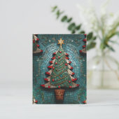 Mosaikbaum Feiertagskarte (Stehend Vorderseite)