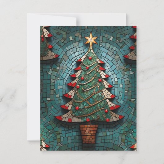 Mosaikbaum Feiertagskarte (Vorderseite)