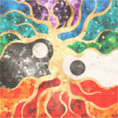 Mosaikbaum - Yin Yang Aufkleber (Vorderseite)