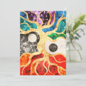 Mosaikbaum - Yin Yang Feiertagskarte (Stehend Vorderseite)