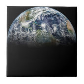 Mosaikbild des Planeten Erde mit 3 Hurrikanen Fliese (Vorderseite)