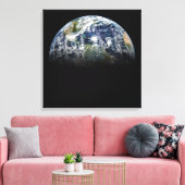 Mosaikbild des Planeten Erde mit 3 Hurrikanen Leinwanddruck (Insitu (Wohnzimmer))
