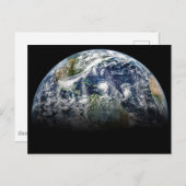 Mosaikbild des Planeten Erde mit 3 Hurrikanen Postkarte (Vorne/Hinten)