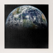 Mosaikbild des Planeten Erde mit 3 Hurrikanen Puzzle (Vertikal)
