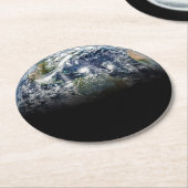 Mosaikbild des Planeten Erde mit 3 Hurrikanen Runder Pappuntersetzer (Angewinkelt)