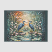 Mosaikbild von 2 blauen Helden im Sumpf Seidenpapier (Vorderseite)