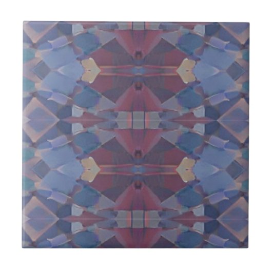 Mosaikblau-violett-geometrisch Fliese (Vorderseite)