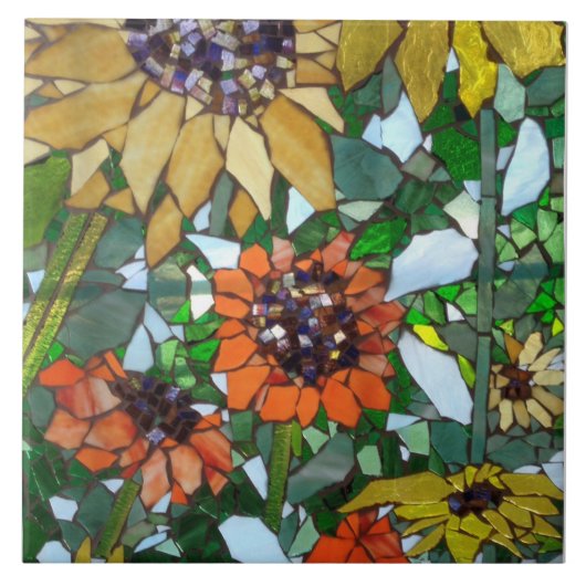 Mosaikblumen Fliese (Vorderseite)