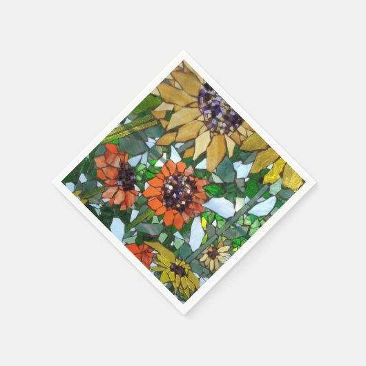 Mosaikblumen Serviette (Ecke)
