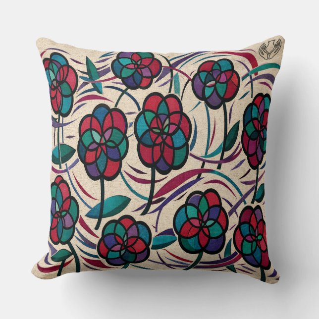 Mosaikblüte Kissen (Vorderseite)