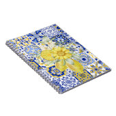 Mosaikblüten in Blau und Gelb Notizblock (Rechte Seite)