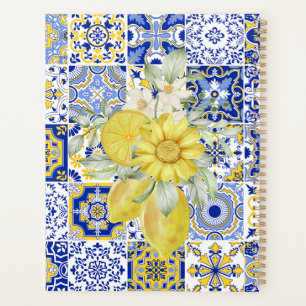 Mosaikblüten in Blau und Gelb Planer