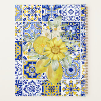 Mosaikblüten in Blau und Gelb Planer