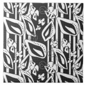 Mosaikdekor im abstrakten, modernen Schwarz-weißen Fliese (Vorderseite)