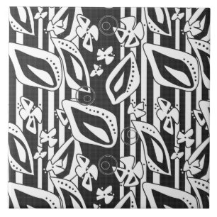 Mosaikdekor im abstrakten, modernen Schwarz-weißen Fliese