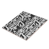 Mosaikdekor im abstrakten, modernen Schwarz-weißen Fliese (Seite)