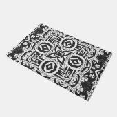 Mosaikdekor im abstrakten, modernen Schwarz-weißen Fußmatte (Schrägansicht)