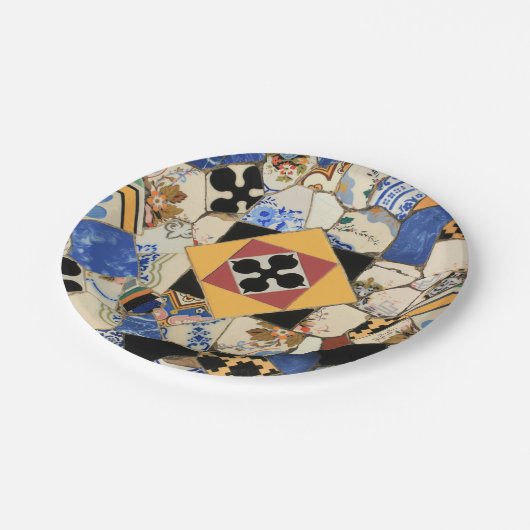 Mosaikdekoration Pappteller (Schrägansicht)