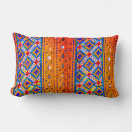 Mosaikdesigns in Gold, Rot, Blau, Weiß Lendenkissen