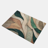 Mosaike Abstrakte Kunst - Taupe und Emerald Fußmatte (Schrägansicht)