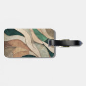 Mosaike Abstrakte Kunst - Taupe und Emerald Gepäckanhänger (Rückseite horizontal)
