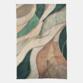 Mosaike Abstrakte Kunst - Taupe und Emerald Geschirrtuch (Vertikal)