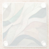 Mosaike Abstrakte Kunst - Taupe und Emerald Glasuntersetzer (Rückseite)