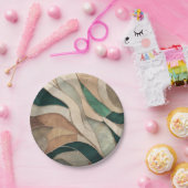 Mosaike Abstrakte Kunst - Taupe und Emerald Pappteller (Party)